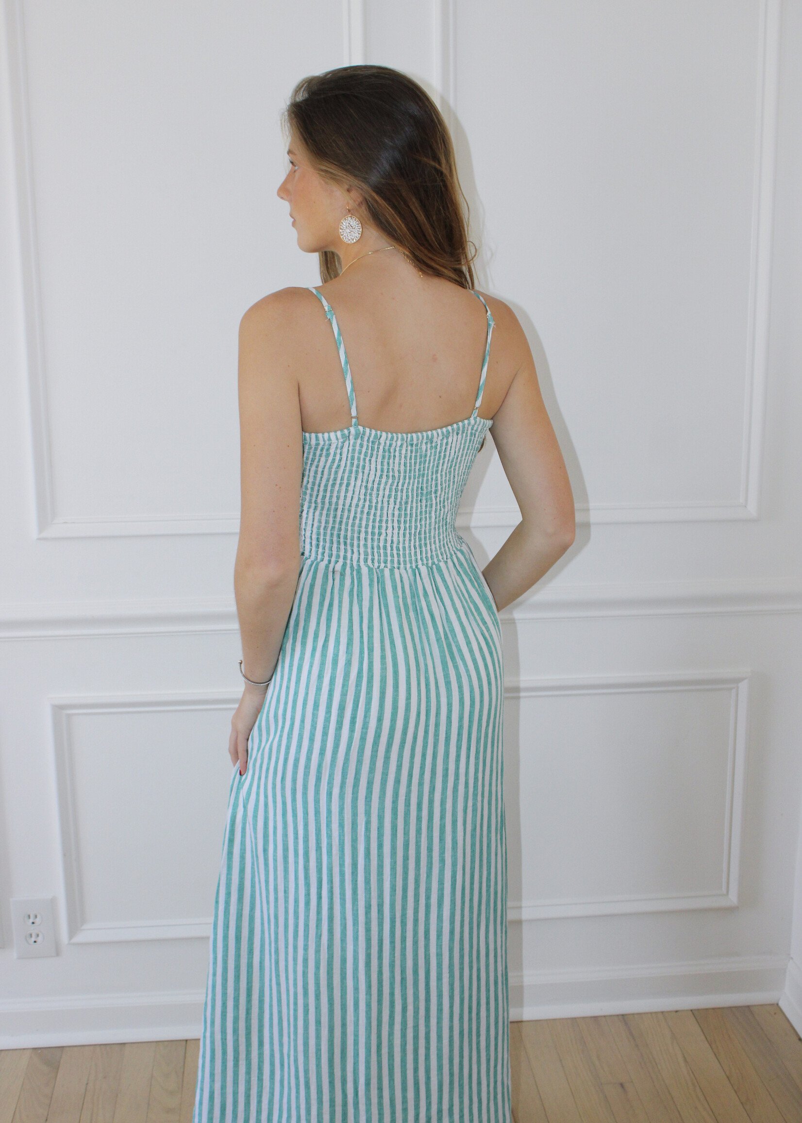Z Supply Bayside Striped Linen Maxi Dress
