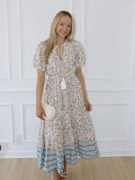 Gabriella Floral Puff Sleeve Midi Dress