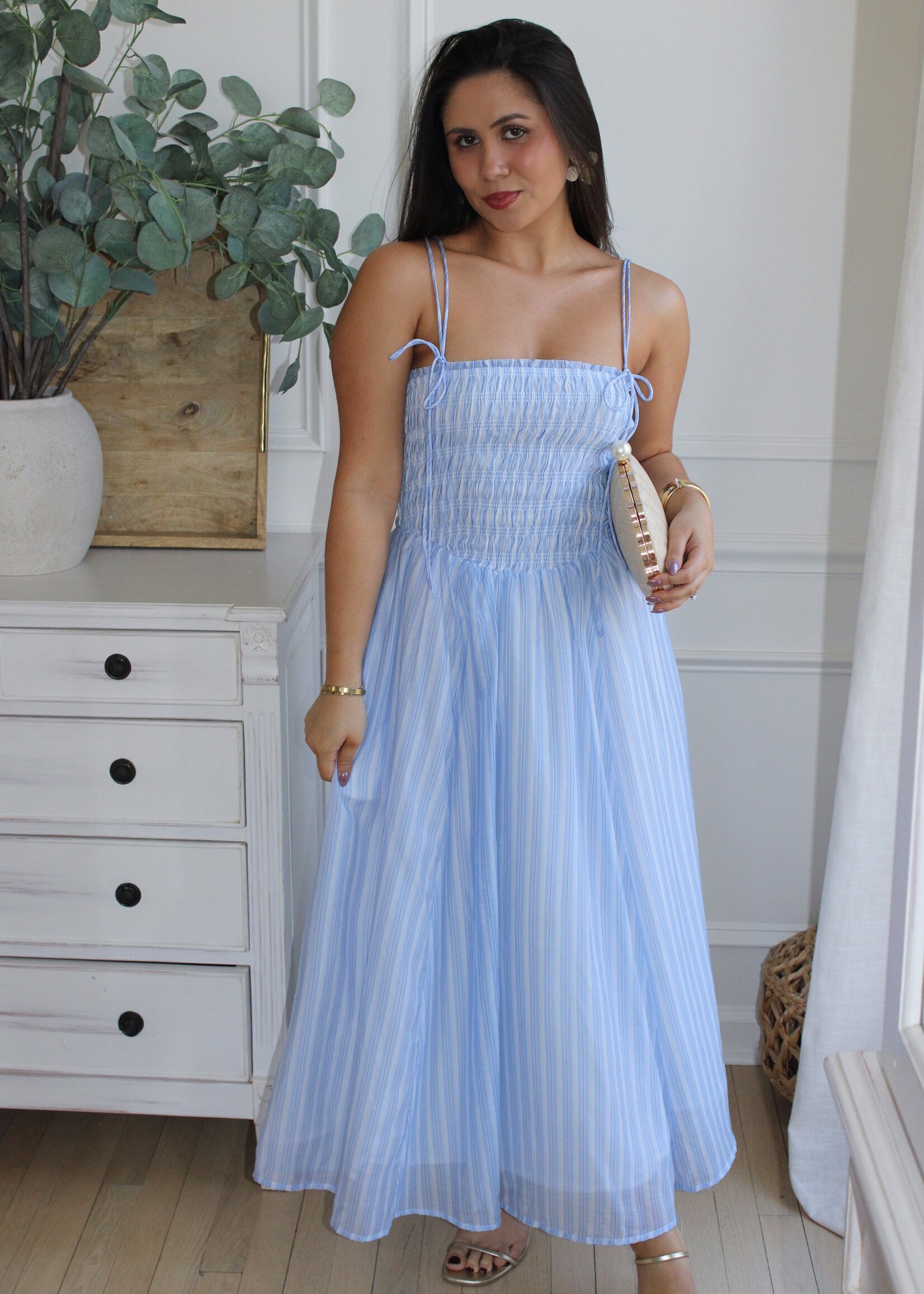 Lucille Smocked Midi Dress