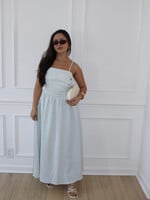 Kaia Ruched Striped Midi Dress