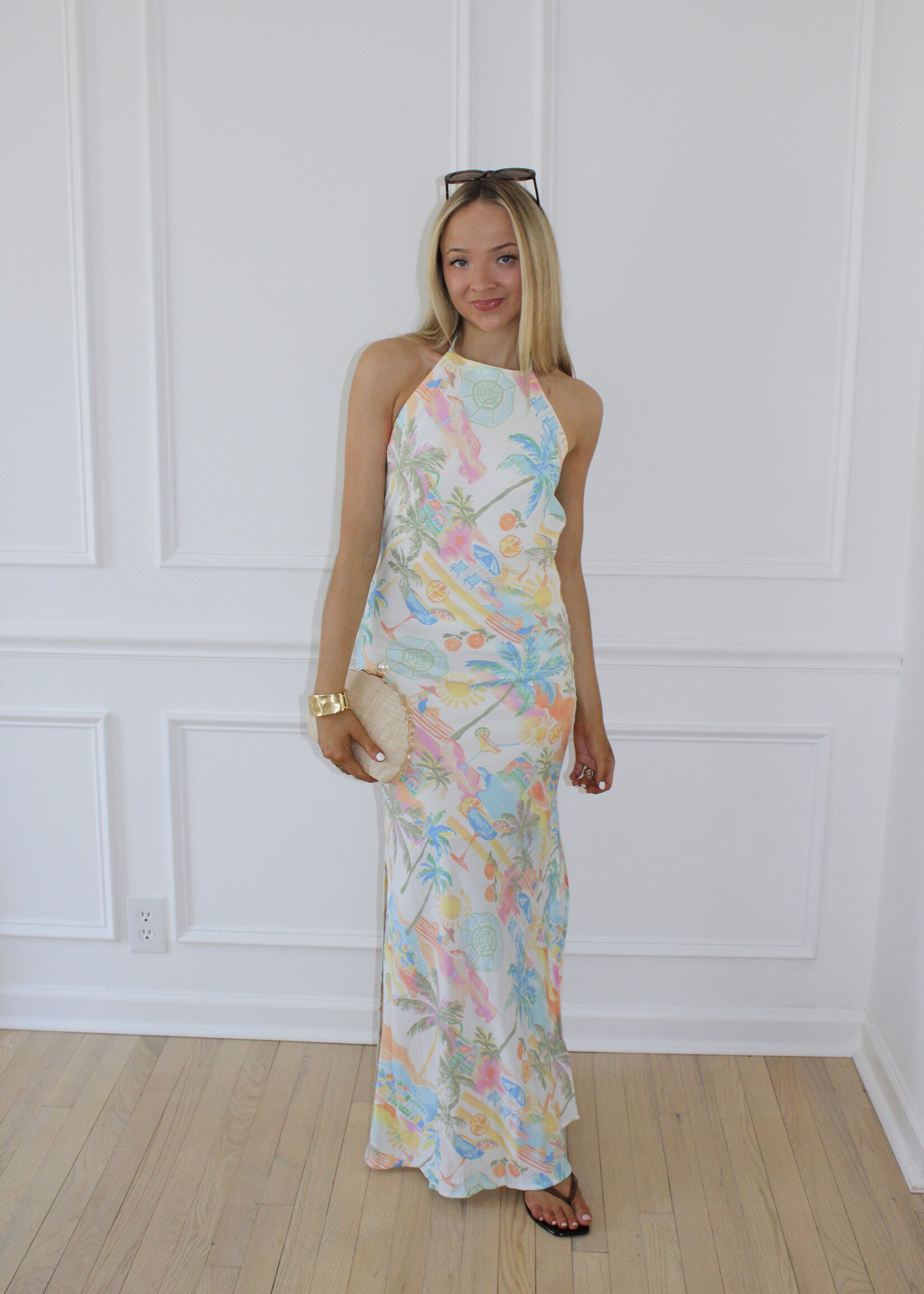 Hansen  Halter Neck Maxi Dress