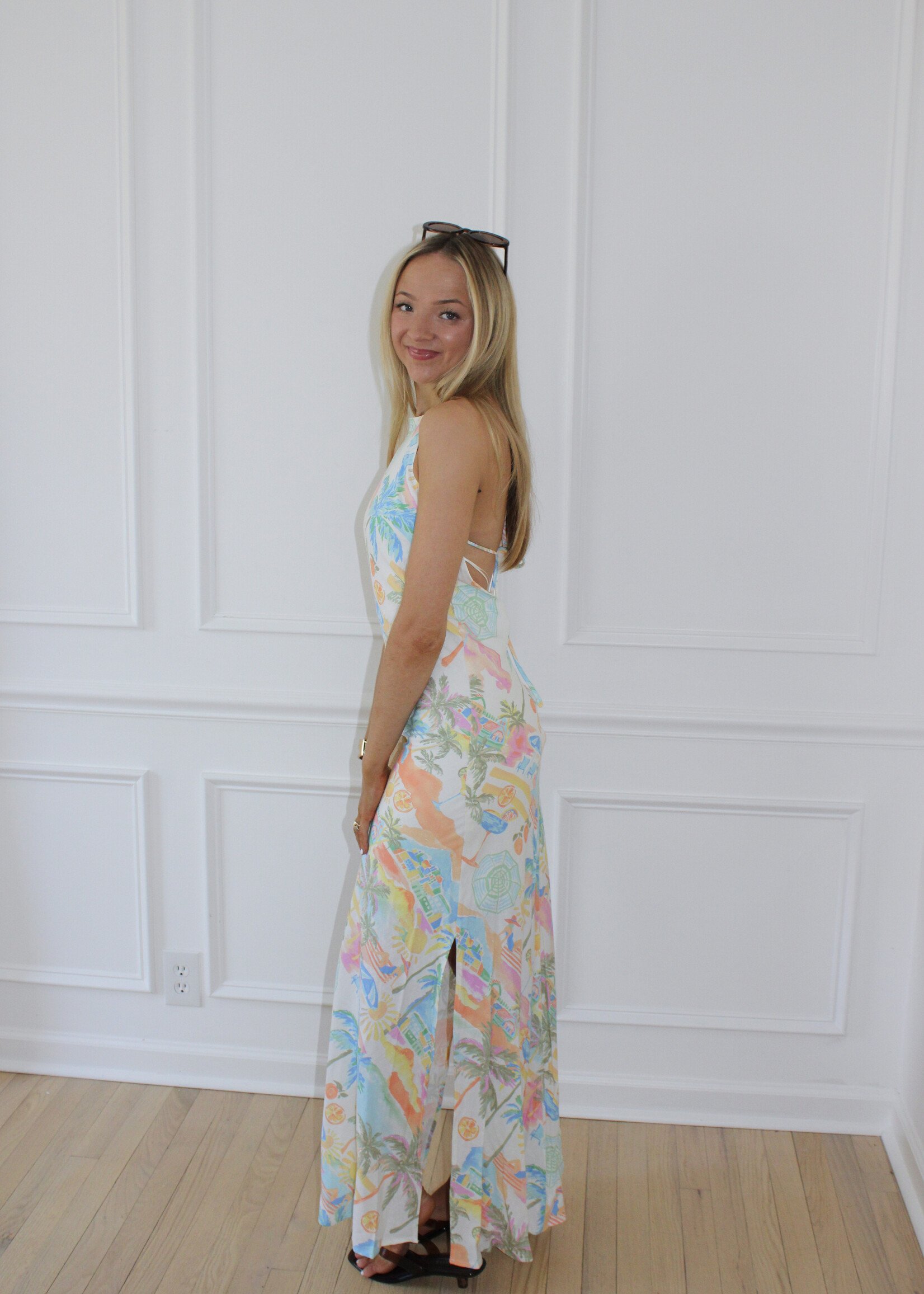 Hansen  Halter Neck Maxi Dress