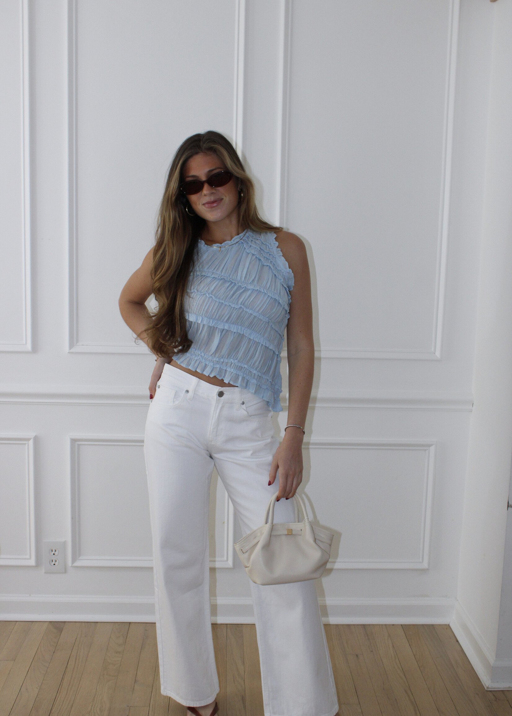 Free People Pink Sands Smocked Top