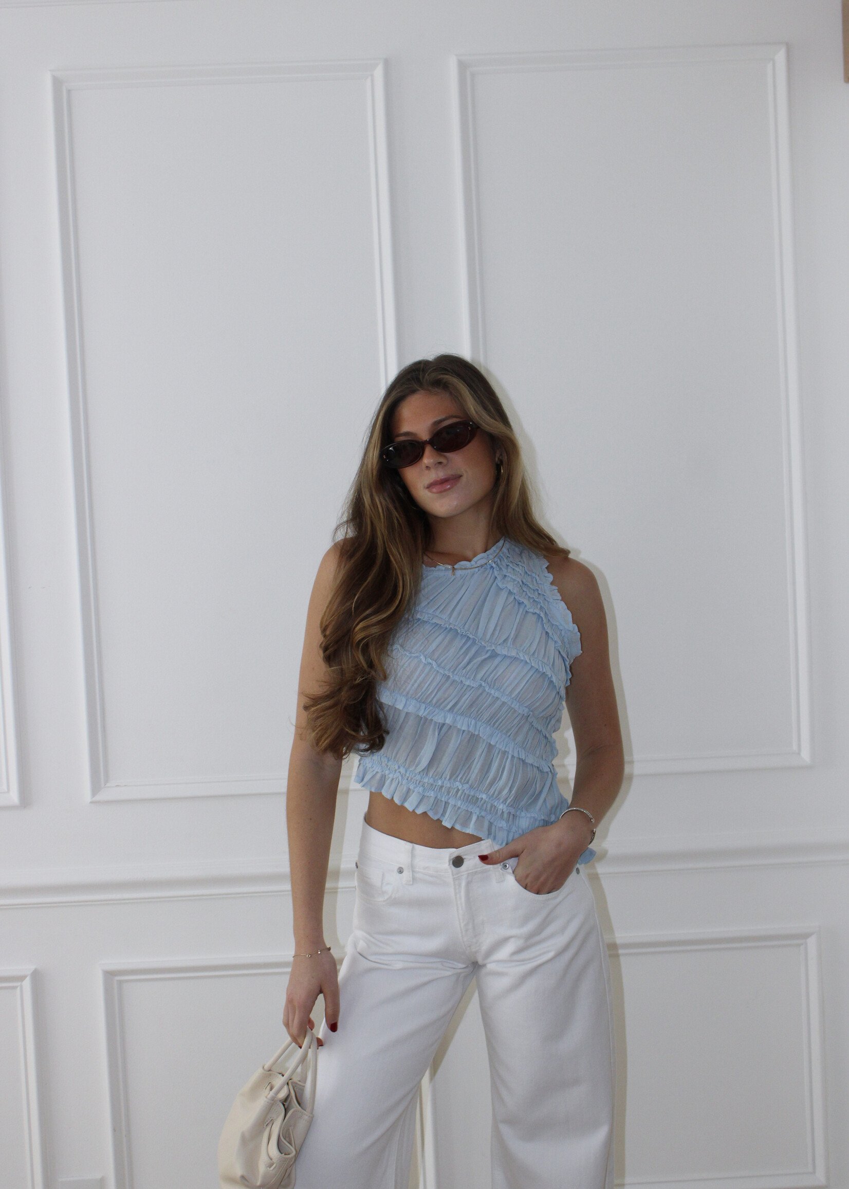 Free People Pink Sands Smocked Top