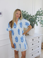 Hannah Puff Sleeve Floral V Neck Dress