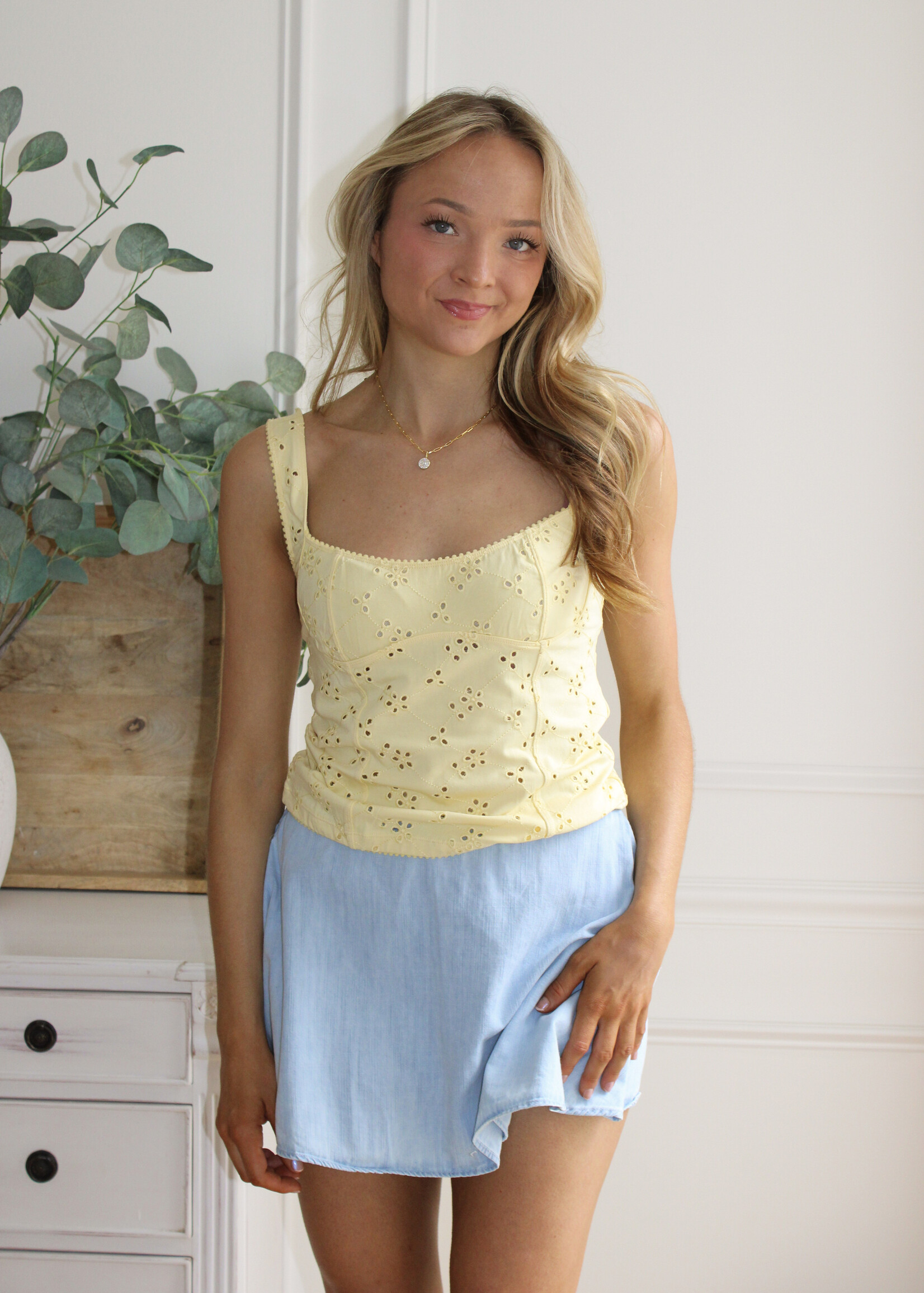 Free People Full Bloom Eyelet Cami