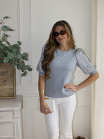 Danica Puff Sleeve Satin Top