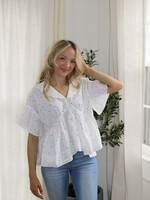 Cecilia Polka Dot Eyelet Collar Blouse