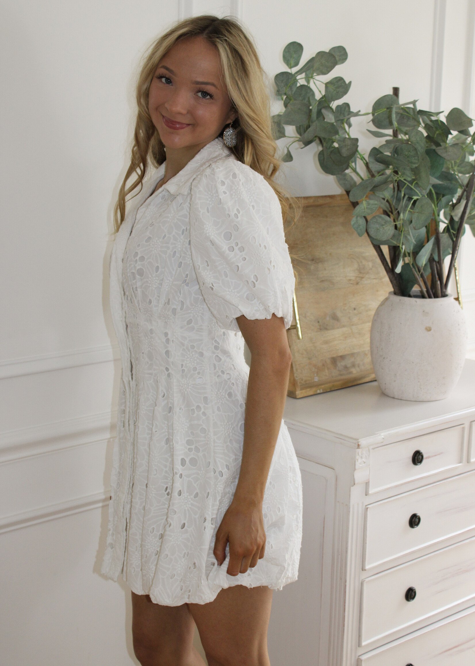 Chamomile Eyelet Collared Dress