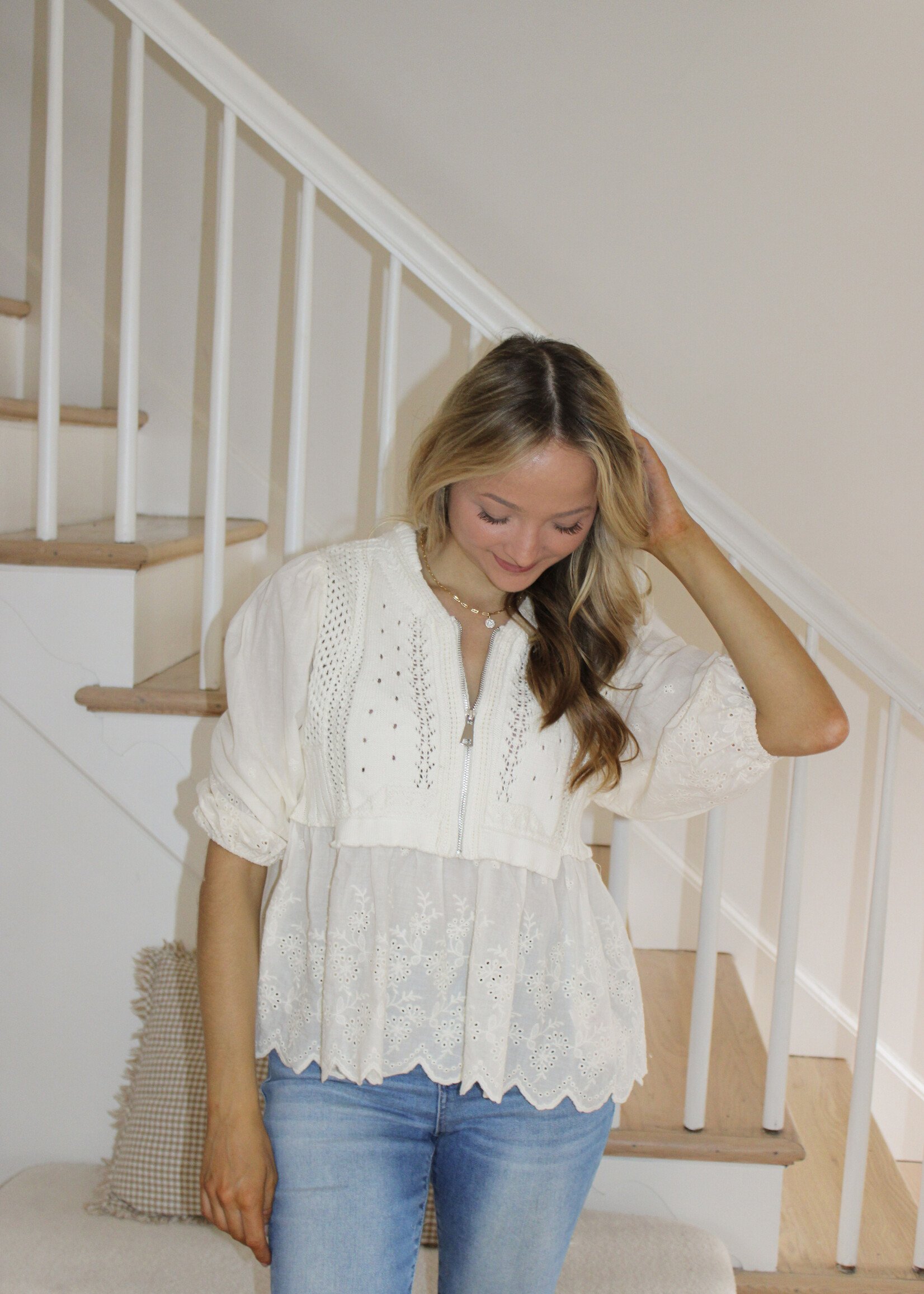 Valerie Mix Media Babydoll Sweater