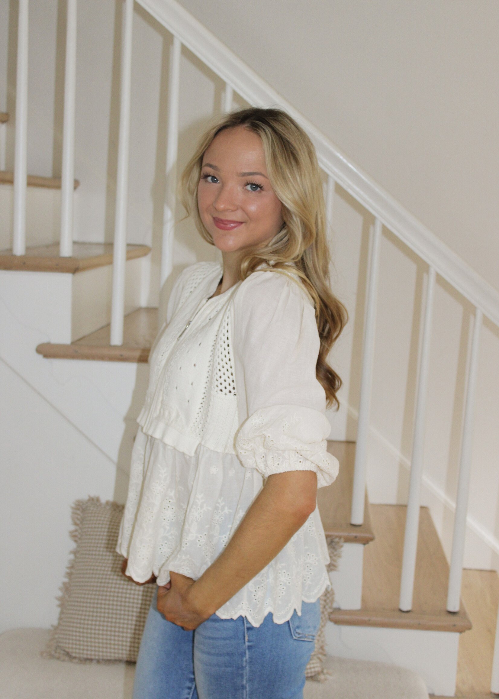 Valerie Mix Media Babydoll Sweater