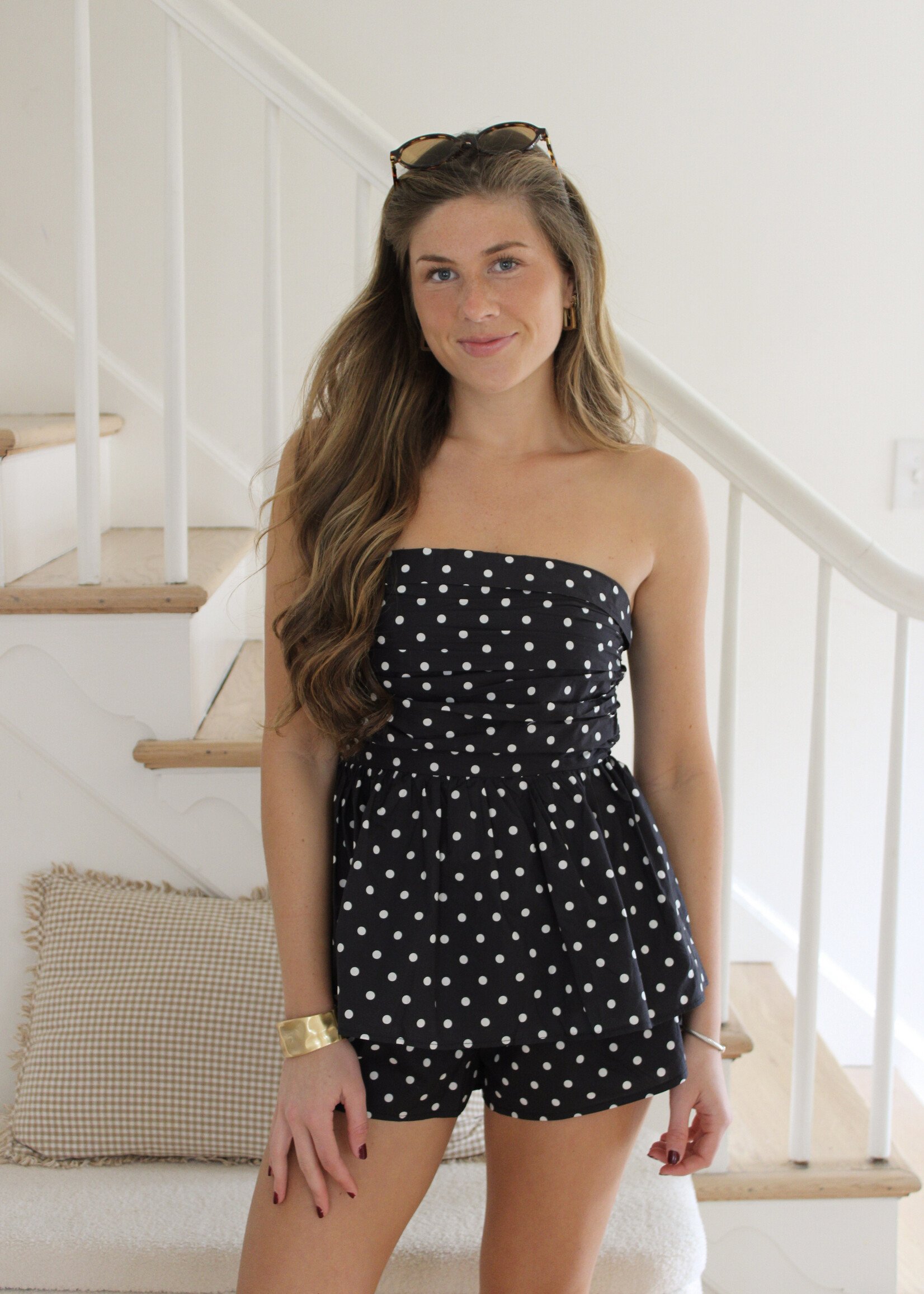 Pierce Strapless Peplum Top