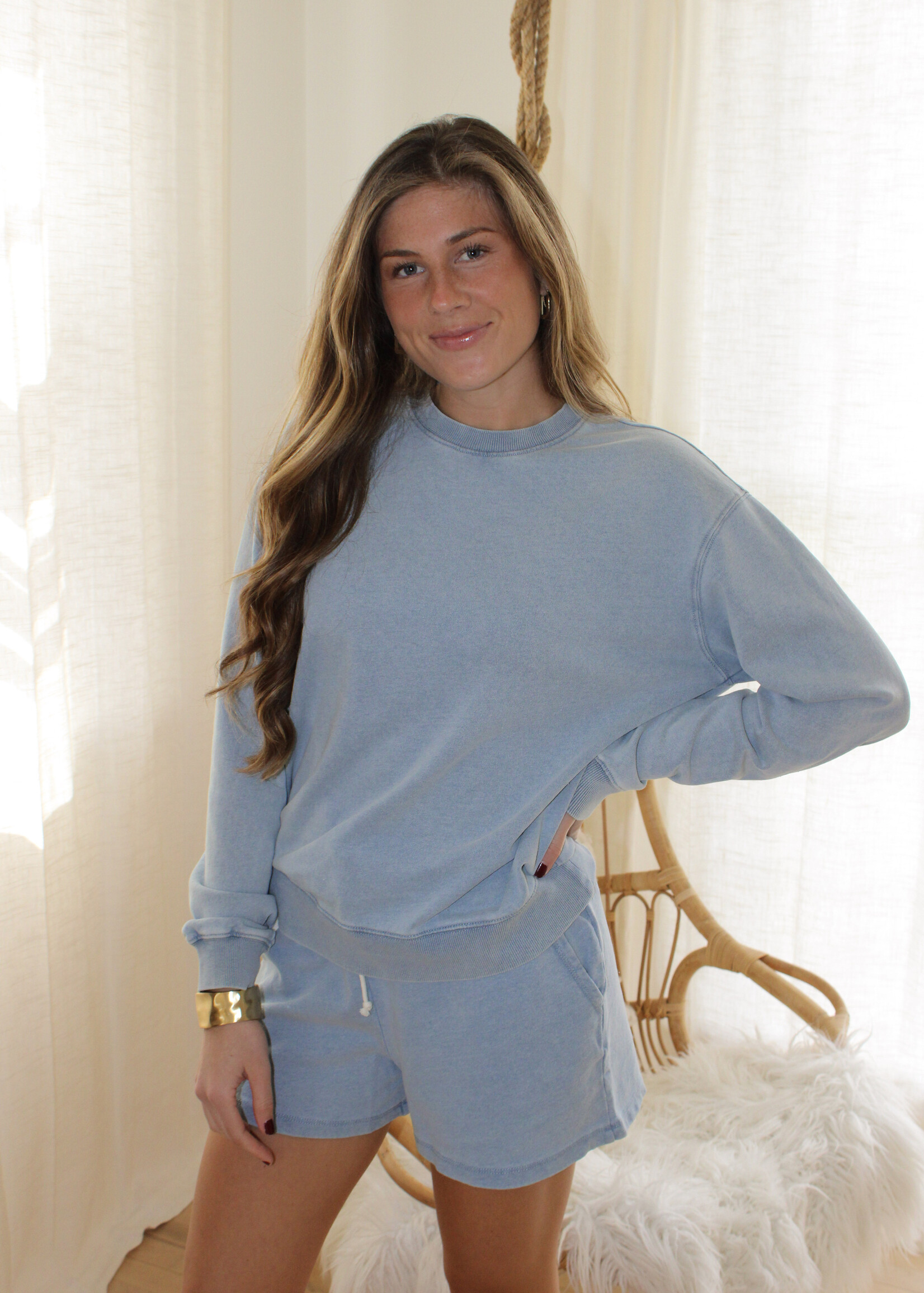 Z Supply Boyfriend Denim Sweatshirt