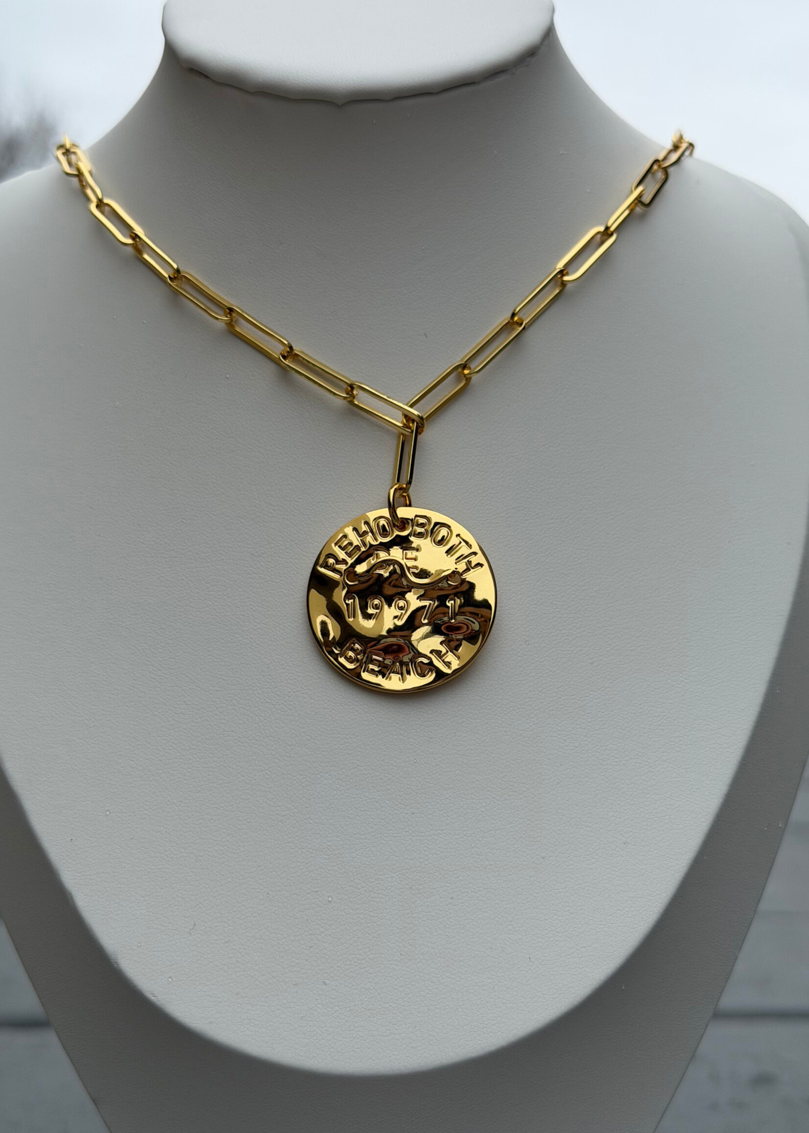 Lisi Lerch 18K Gold Plated Rehoboth or Dewey Beach Tag Charm Necklace