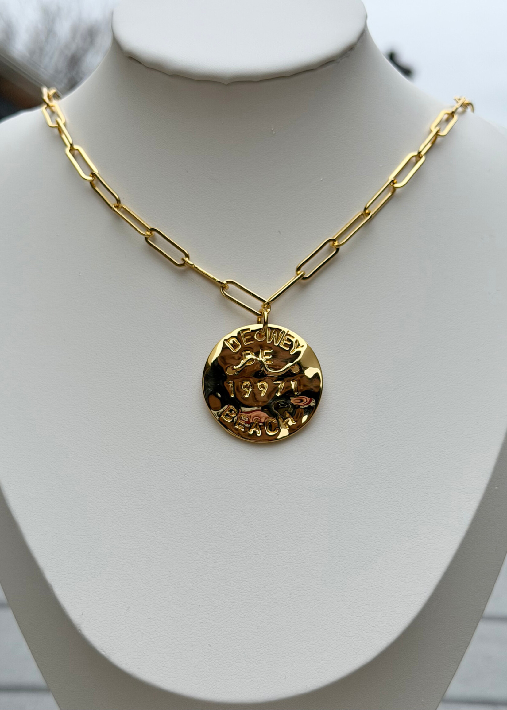 Lisi Lerch 18K Gold Plated Rehoboth or Dewey Beach Tag Charm Necklace