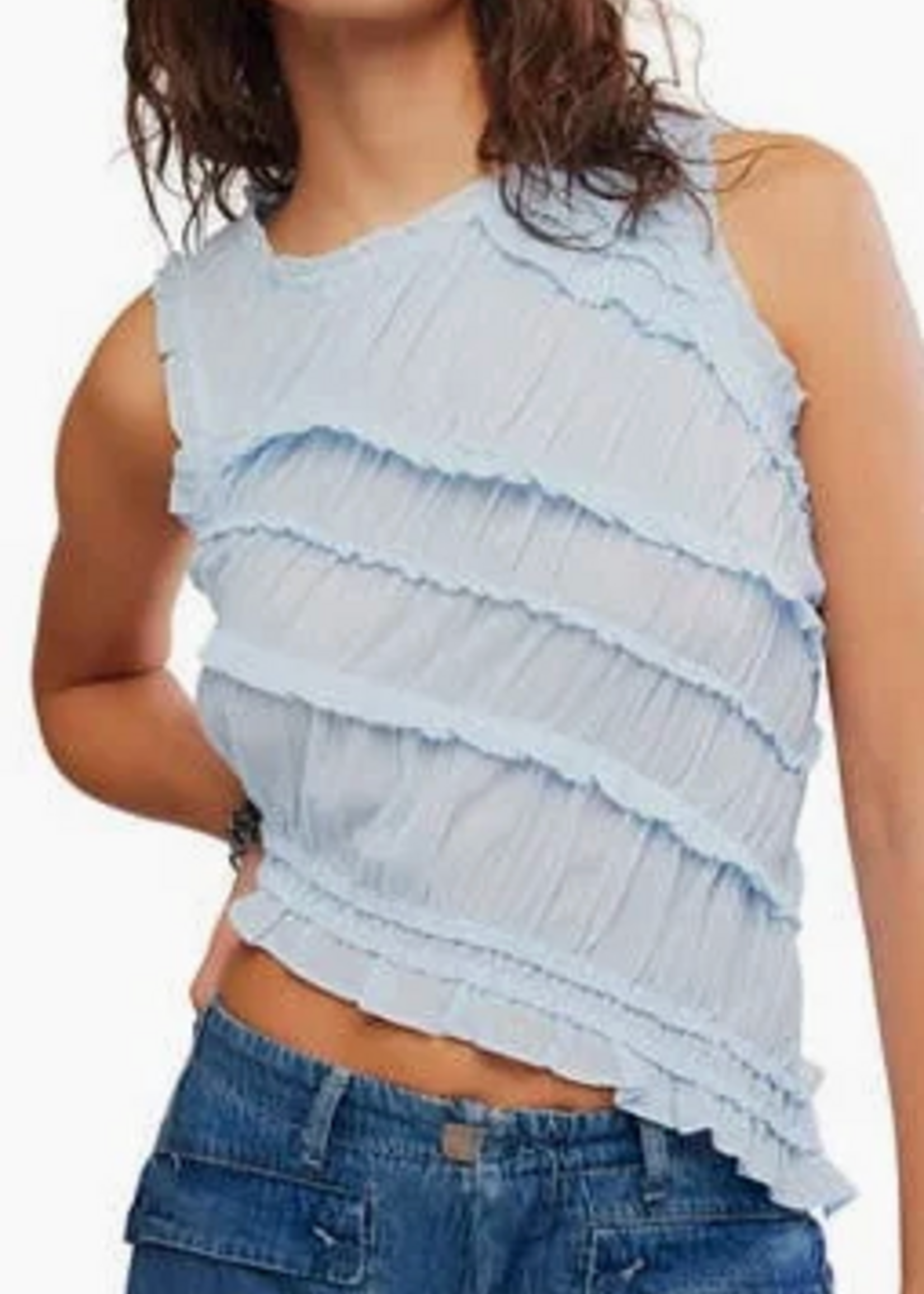 Free People Pink Sands Smocked Top