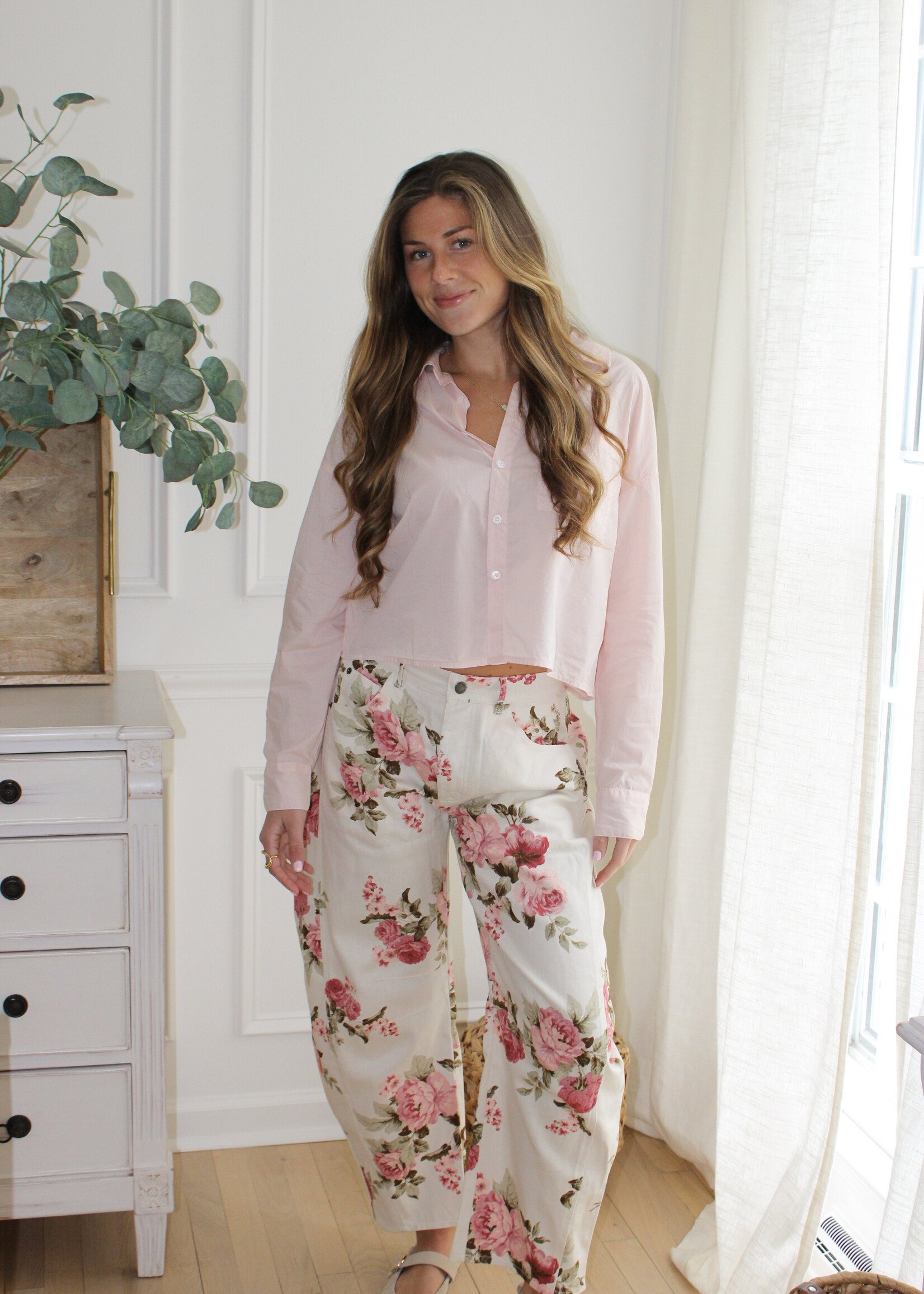 Mandi Floral Barrel Denim Pant