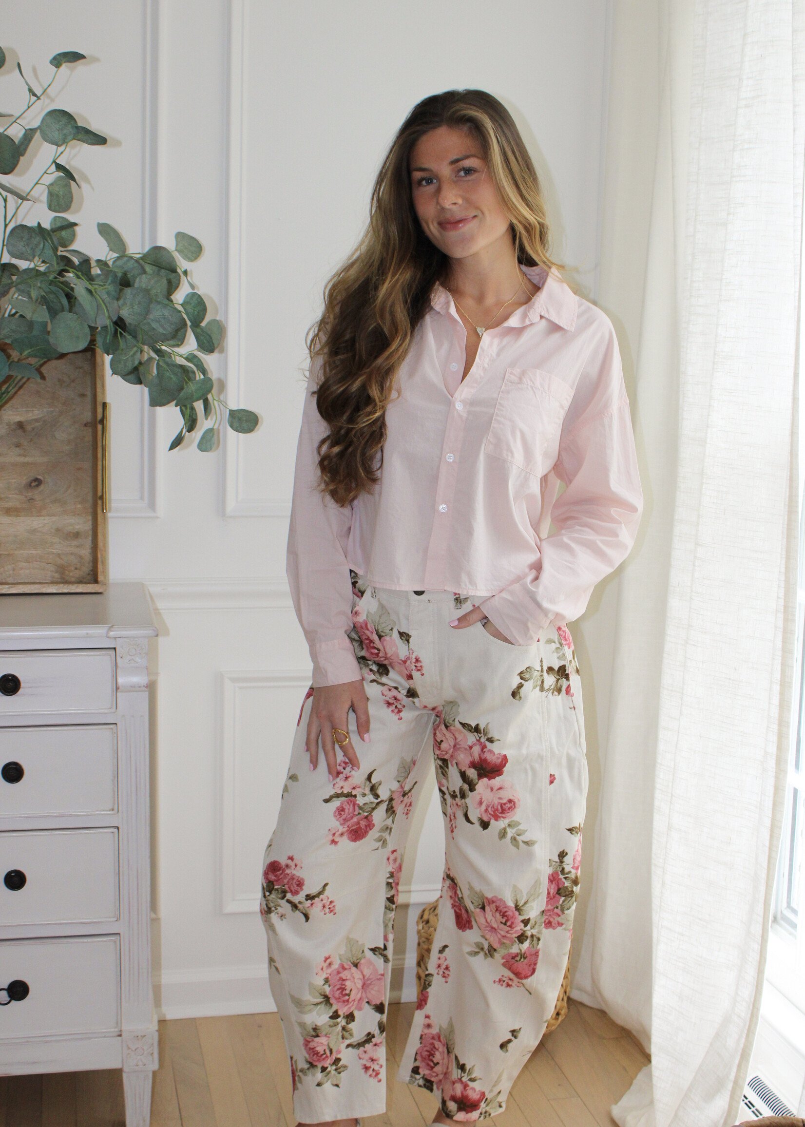 Mandi Floral Barrel Denim Pant