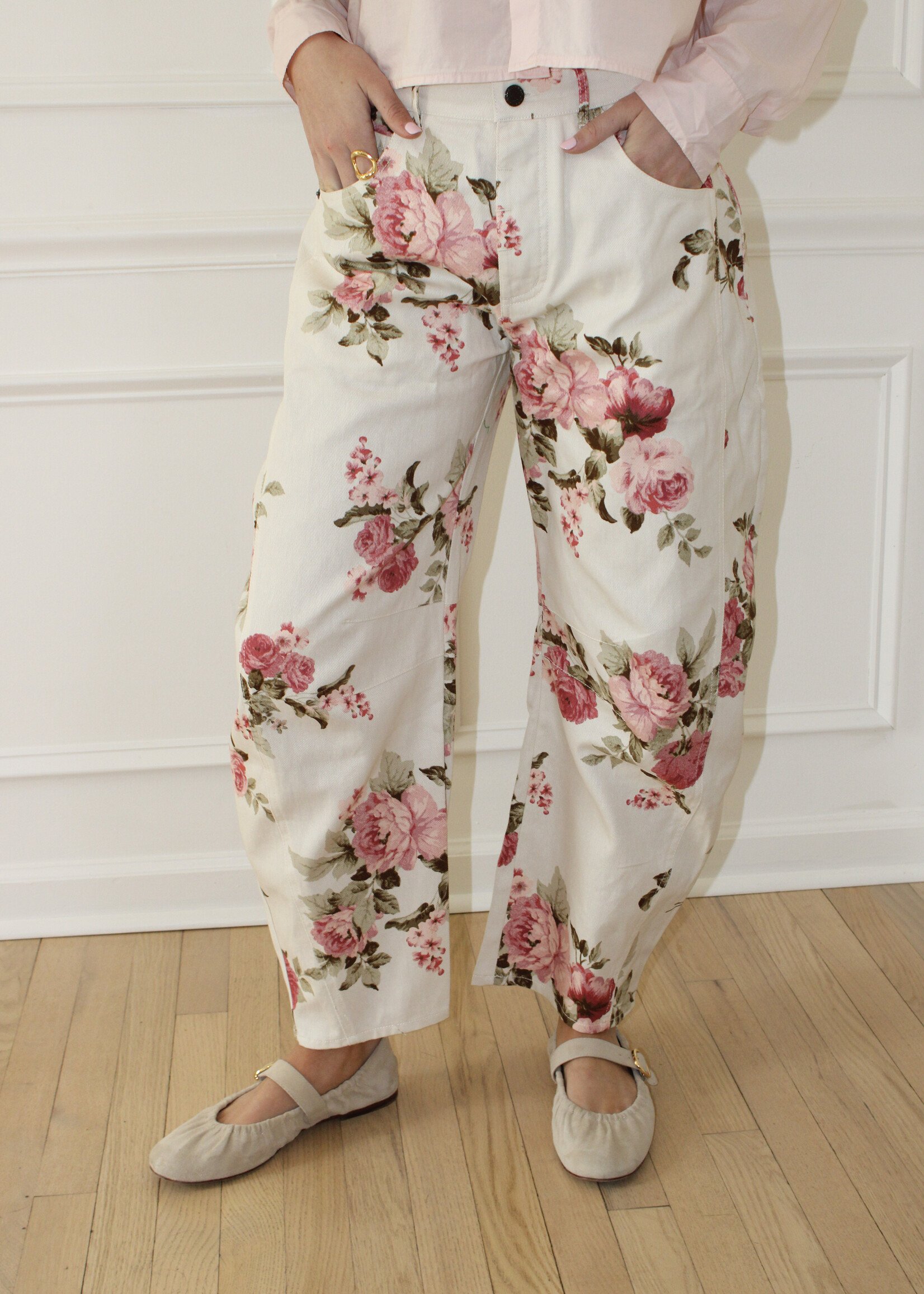 Mandi Floral Barrel Denim Pant