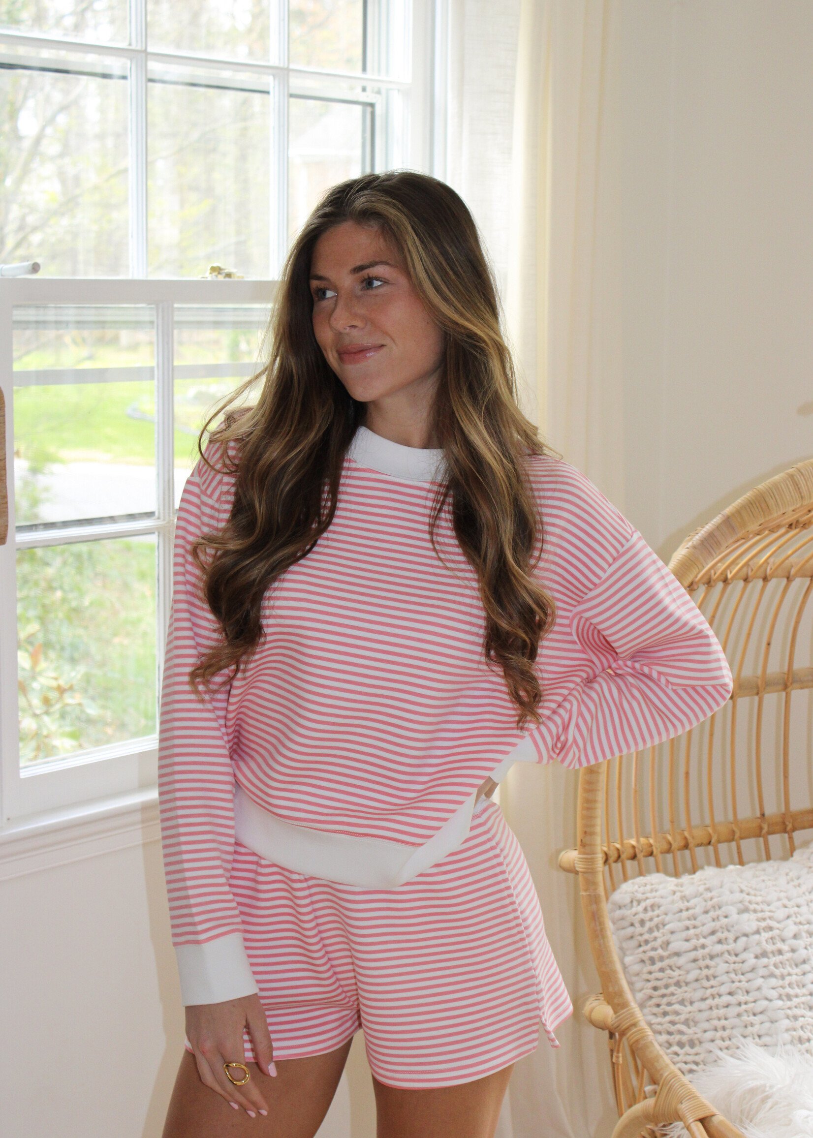 Lewes Striped Cloud Fleece Mockneck