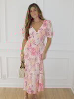 Landon Floral Puff Sleeve Midi Dress