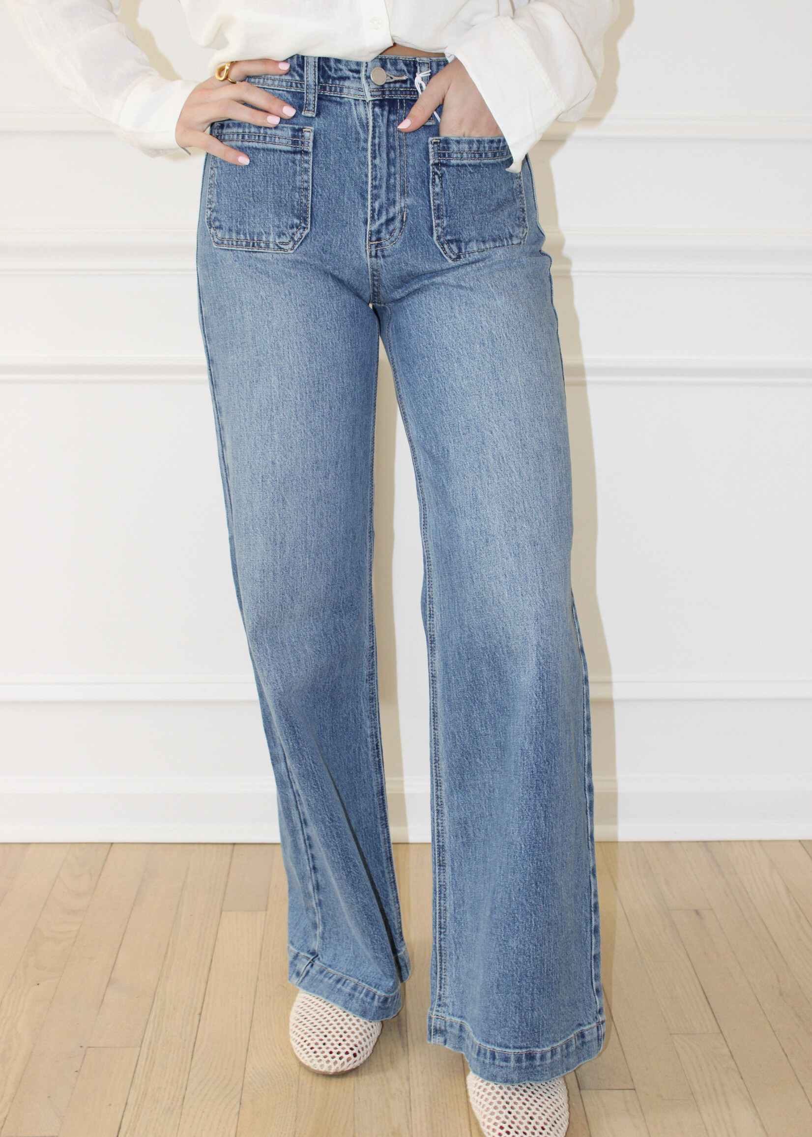 Bryony Patch Pocket Wide Leg Jean