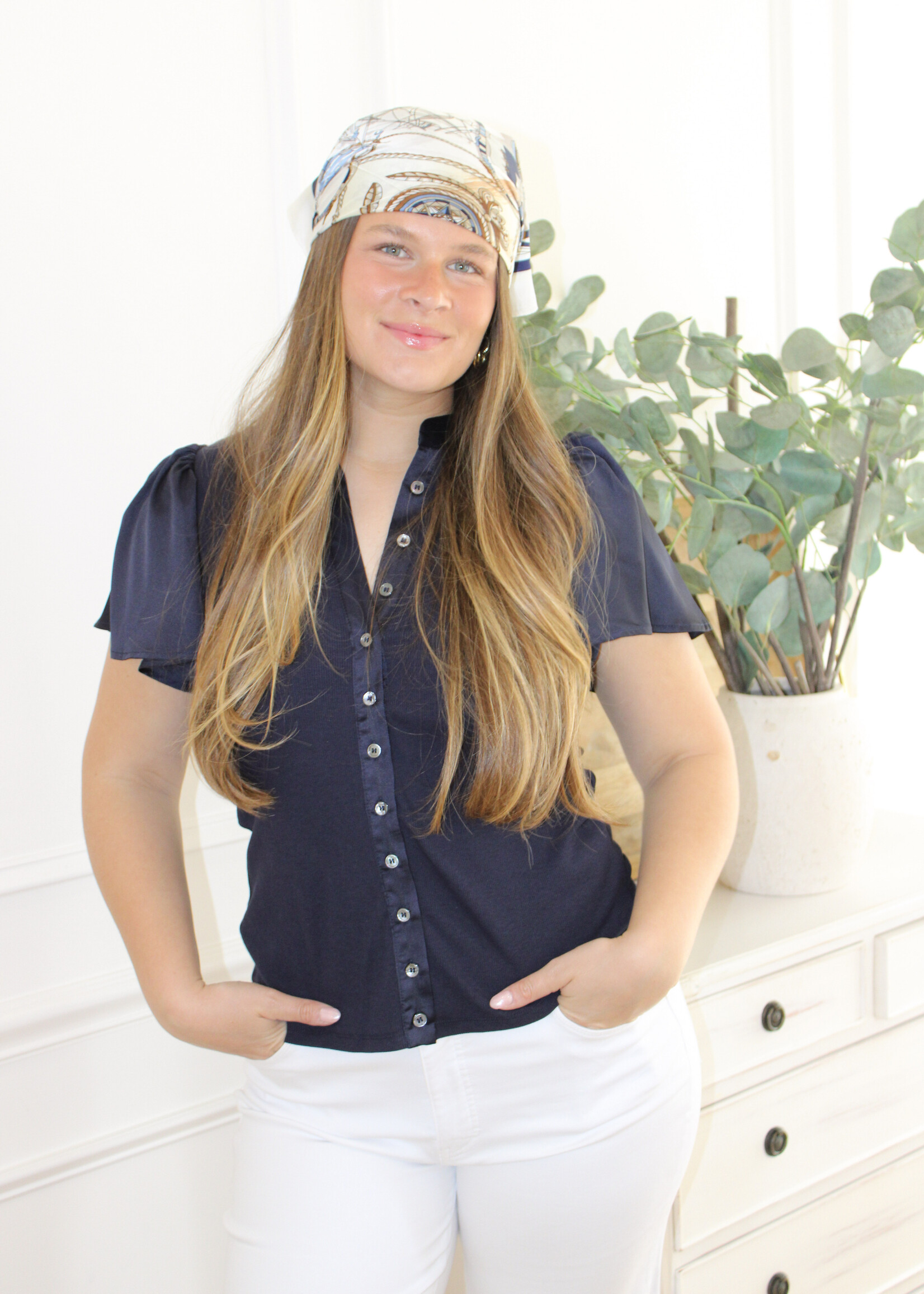 Kristin Ribbed Polo Top