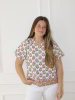 Alessi Floral Bubble Sleeve Top