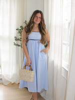 Elizabeth Contrast Trim Midi Dress