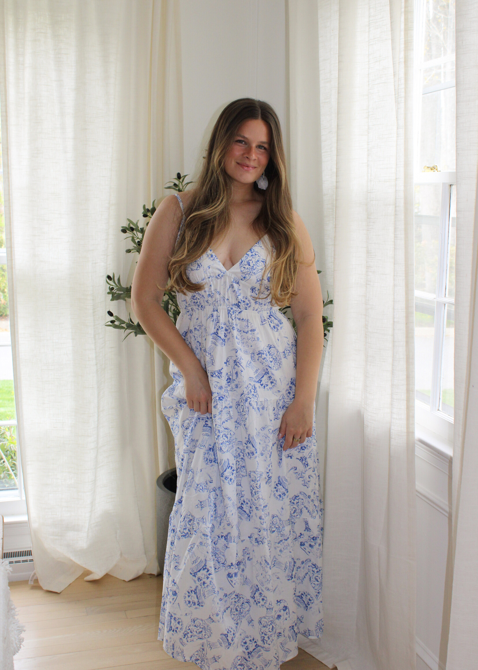 Amber Patterned Sleeveless Maxi Dress