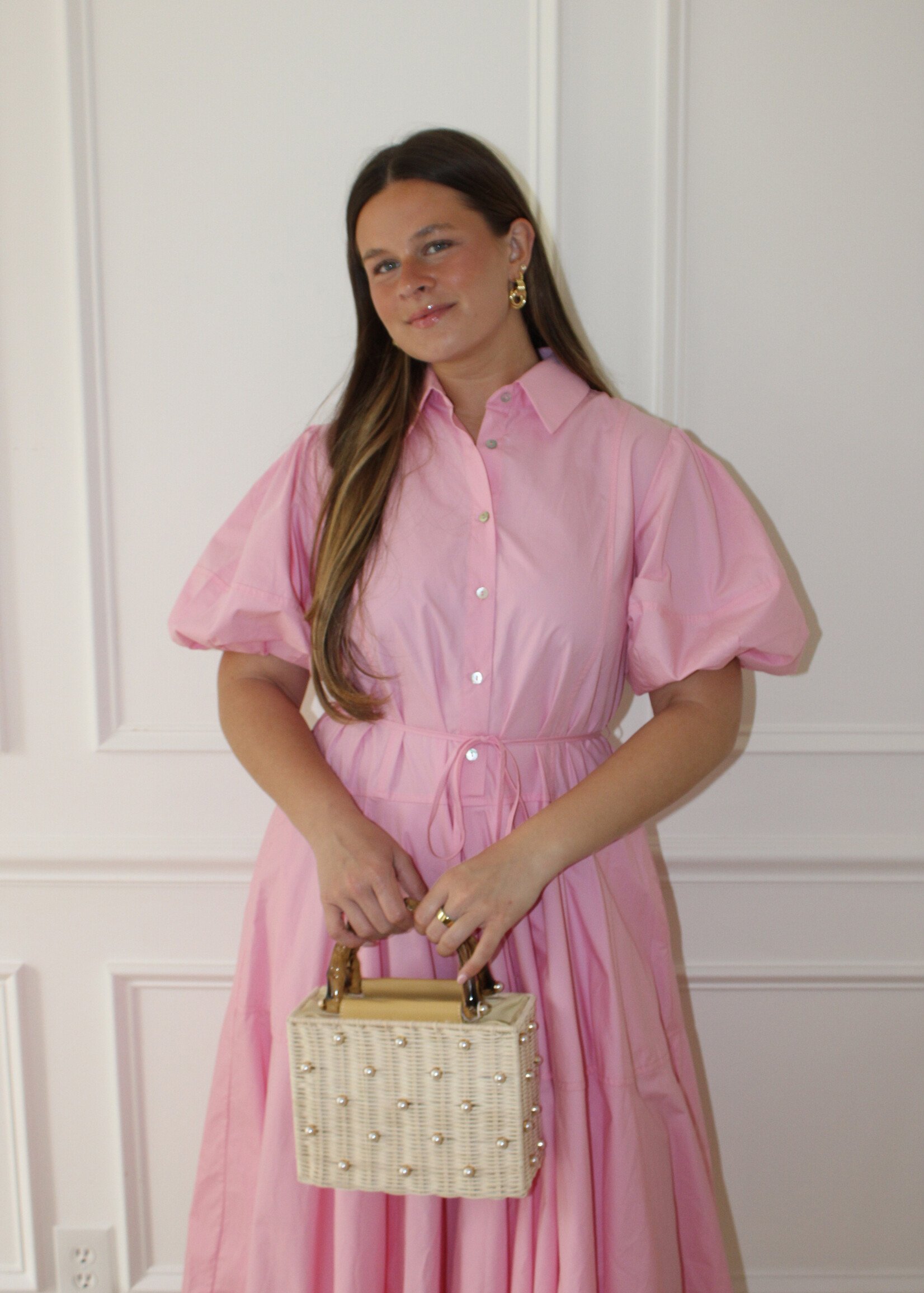 Della Button Down Tiered Dress