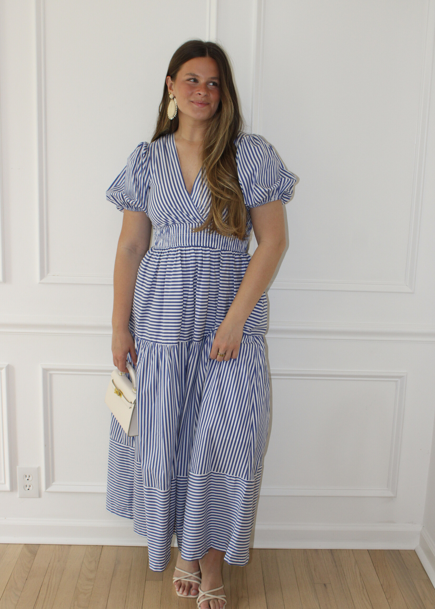 Adrianna Striped Tiered Maxi Dress