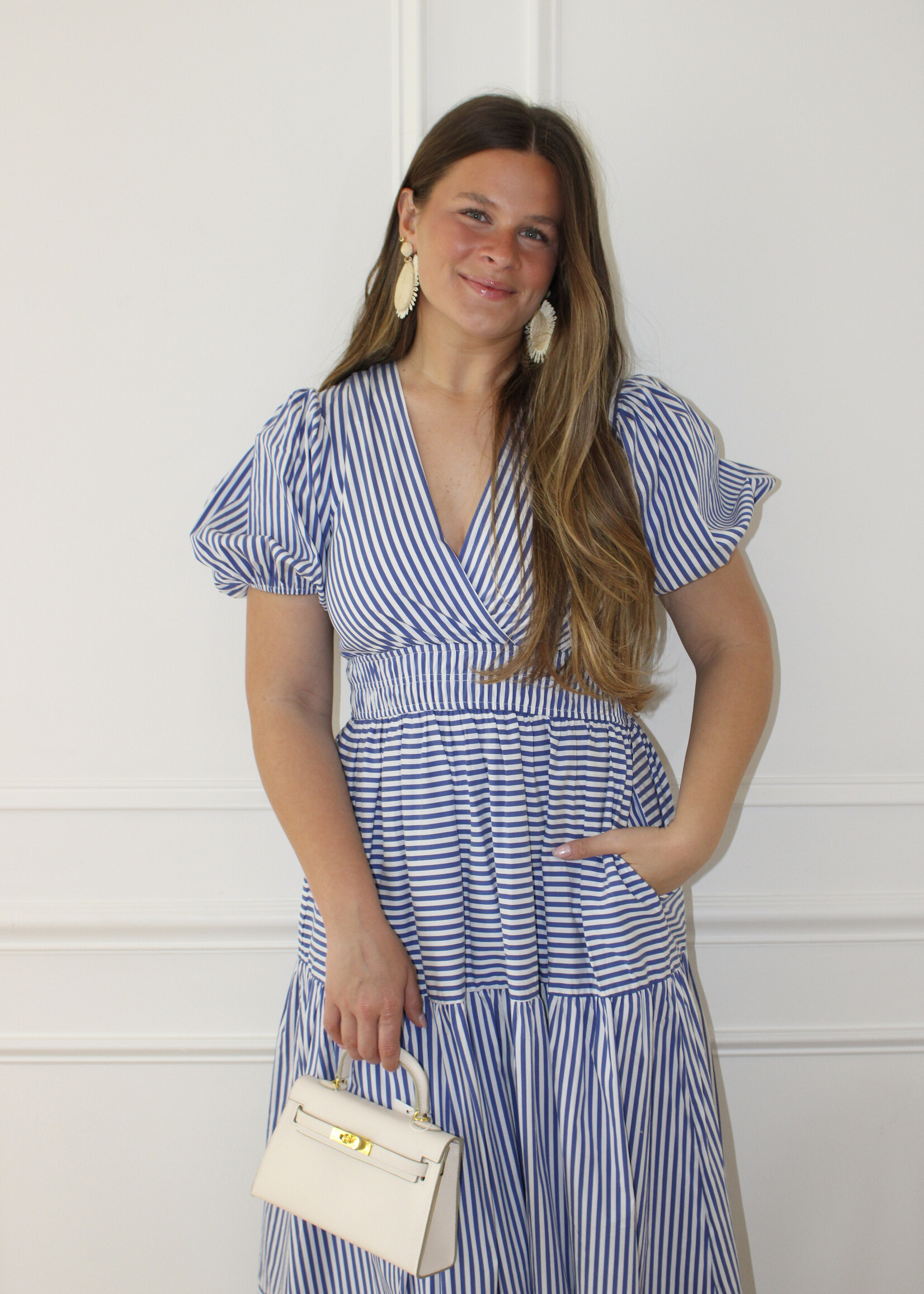 Adrianna Striped Tiered Maxi Dress