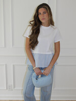 Kristina Mixed Media Peplum Top