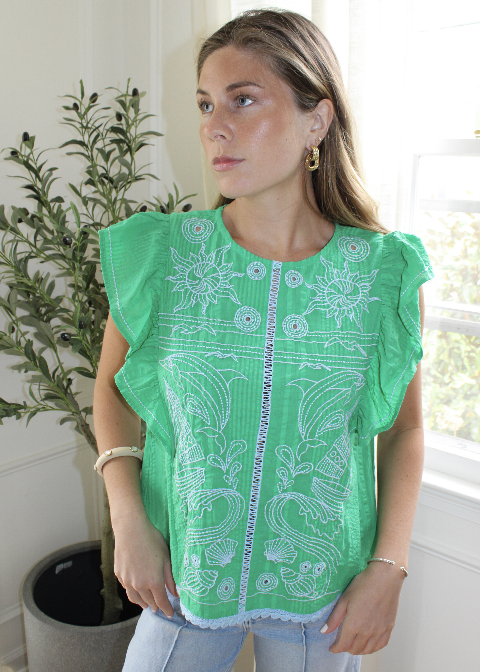Elizabella Embroidered Top
