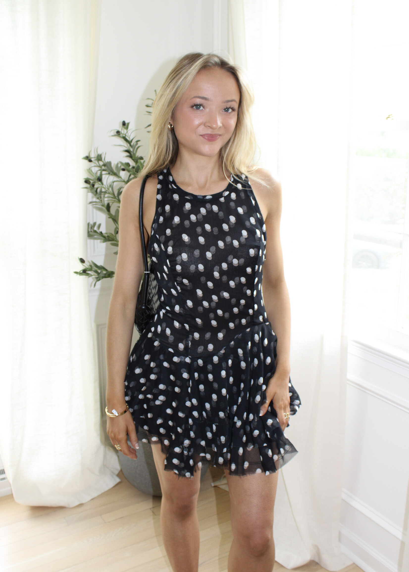 Free People Raven Printed Mini Dress
