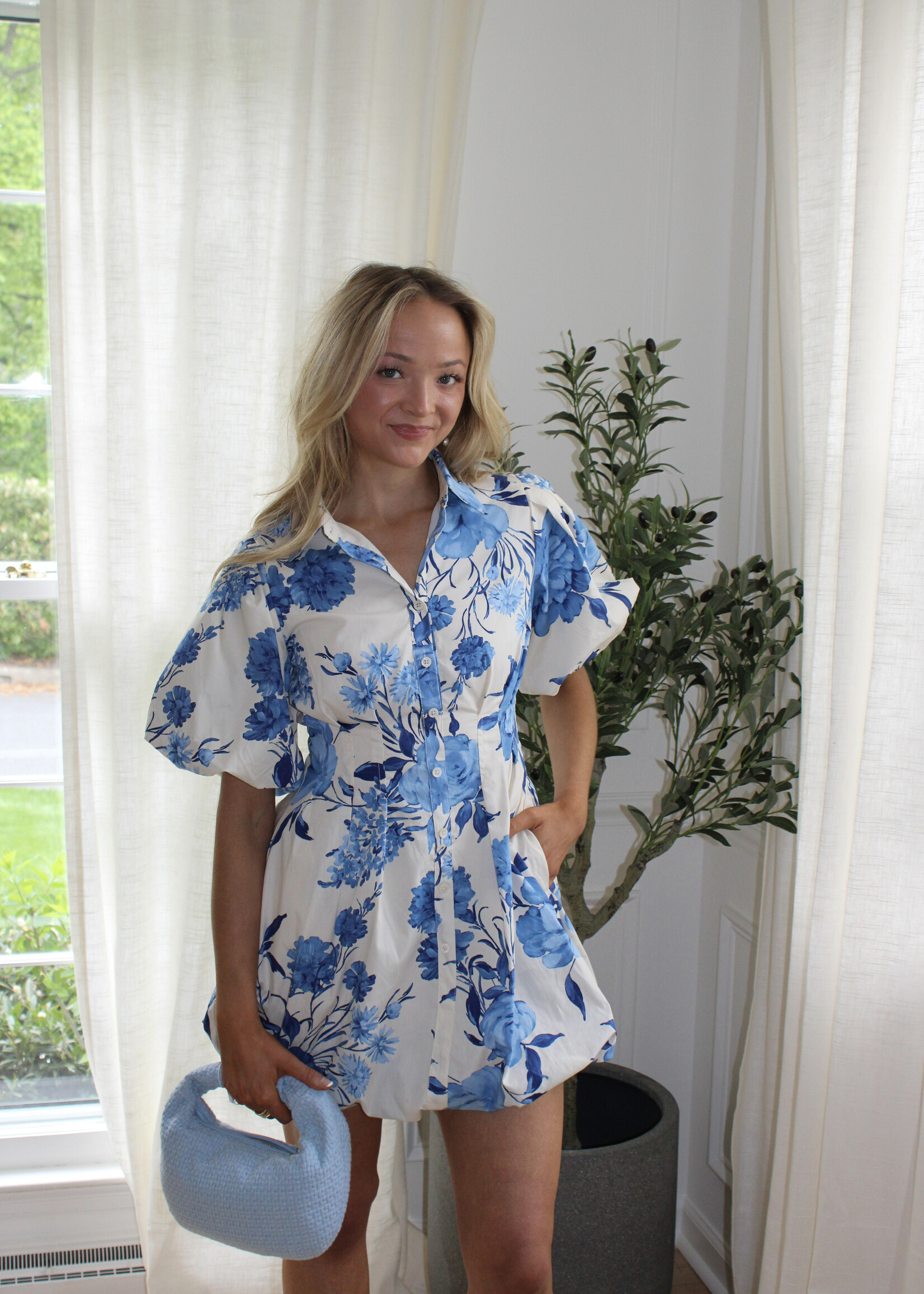 Baela Floral Puff Sleeve Mini Dress
