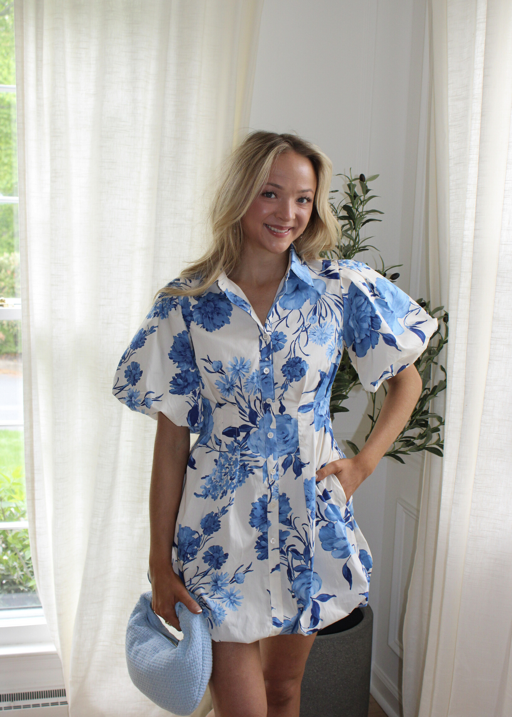 Baela Floral Puff Sleeve Mini Dress