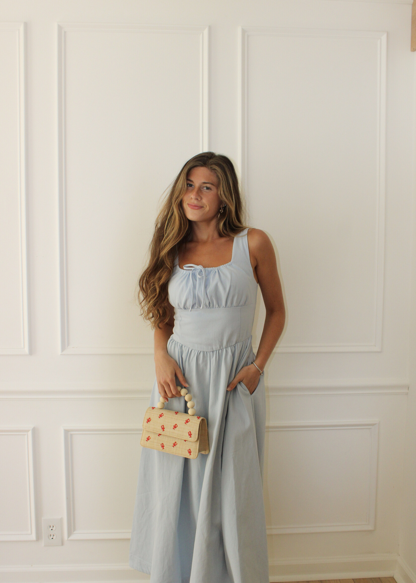 Clair Twill Corset Midi Dress