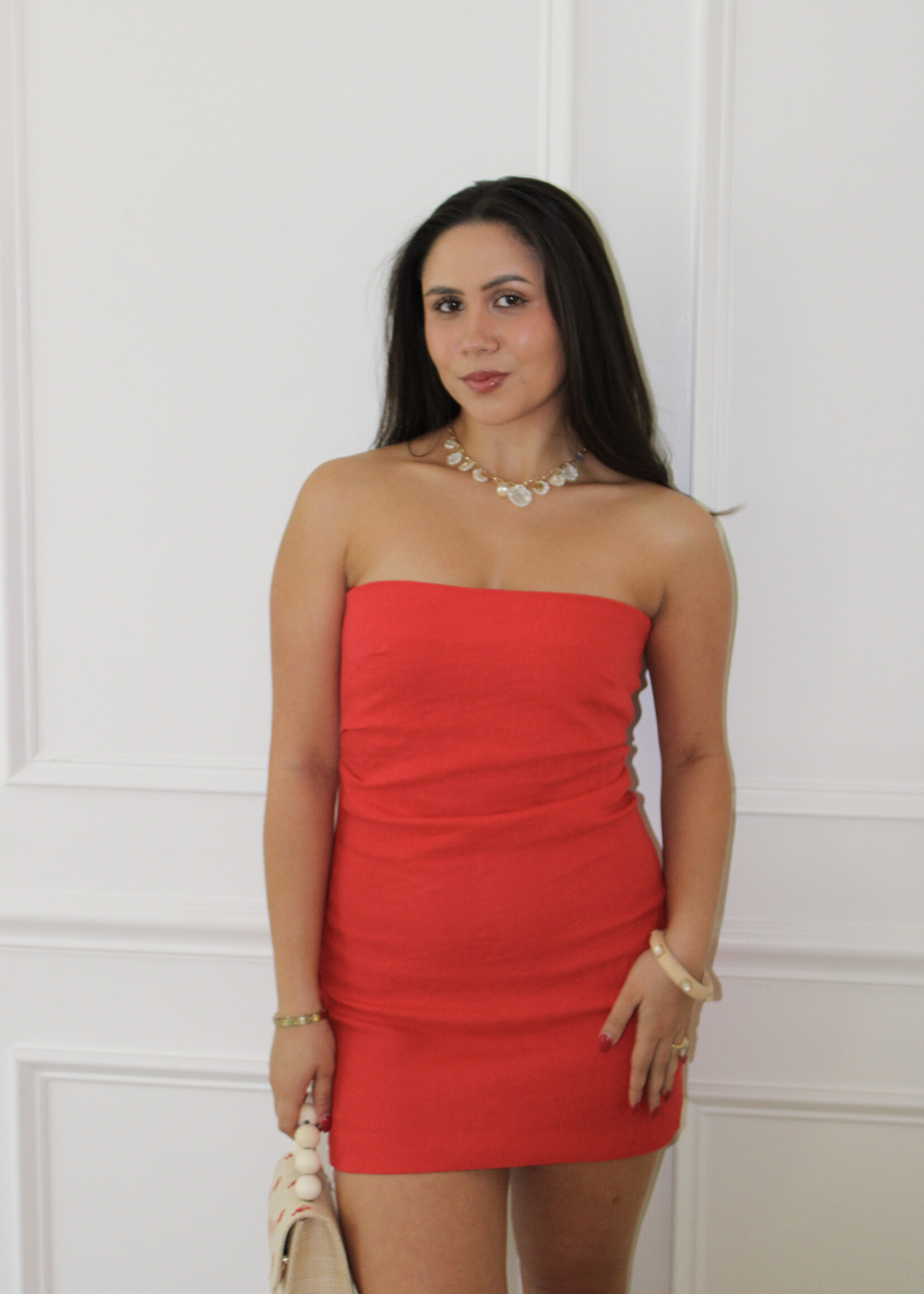 Georgia Strapless Linen Dress