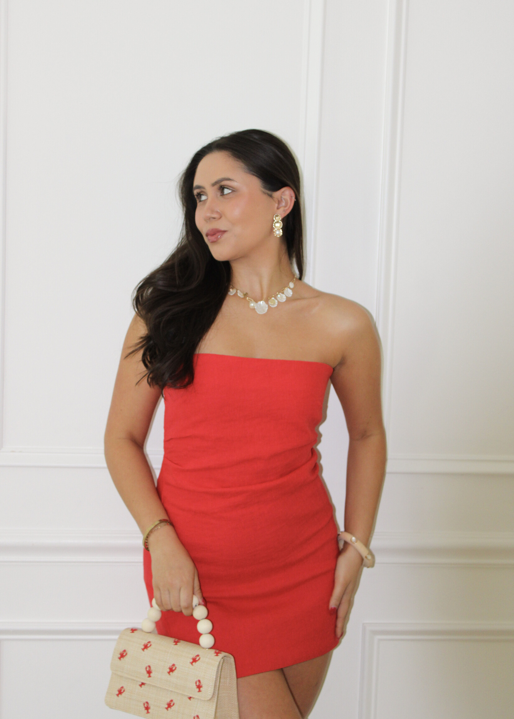 Georgia Strapless Linen Dress