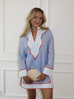 Hanna Long Sleeve Striped V Neck Dress