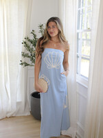 Farrah Shell Embroidered Tube Maxi Dress