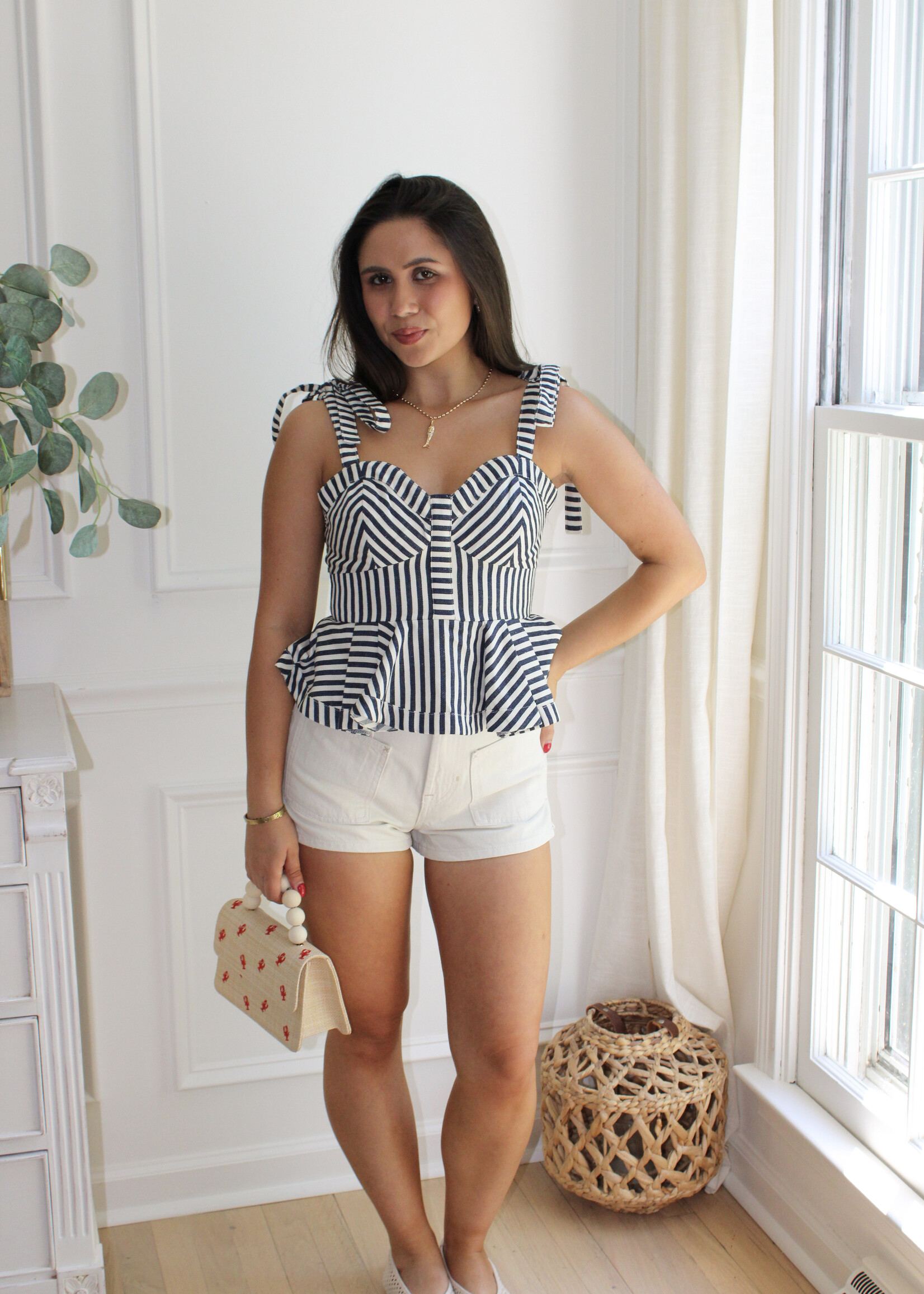 Rita Stripe Peplum Top
