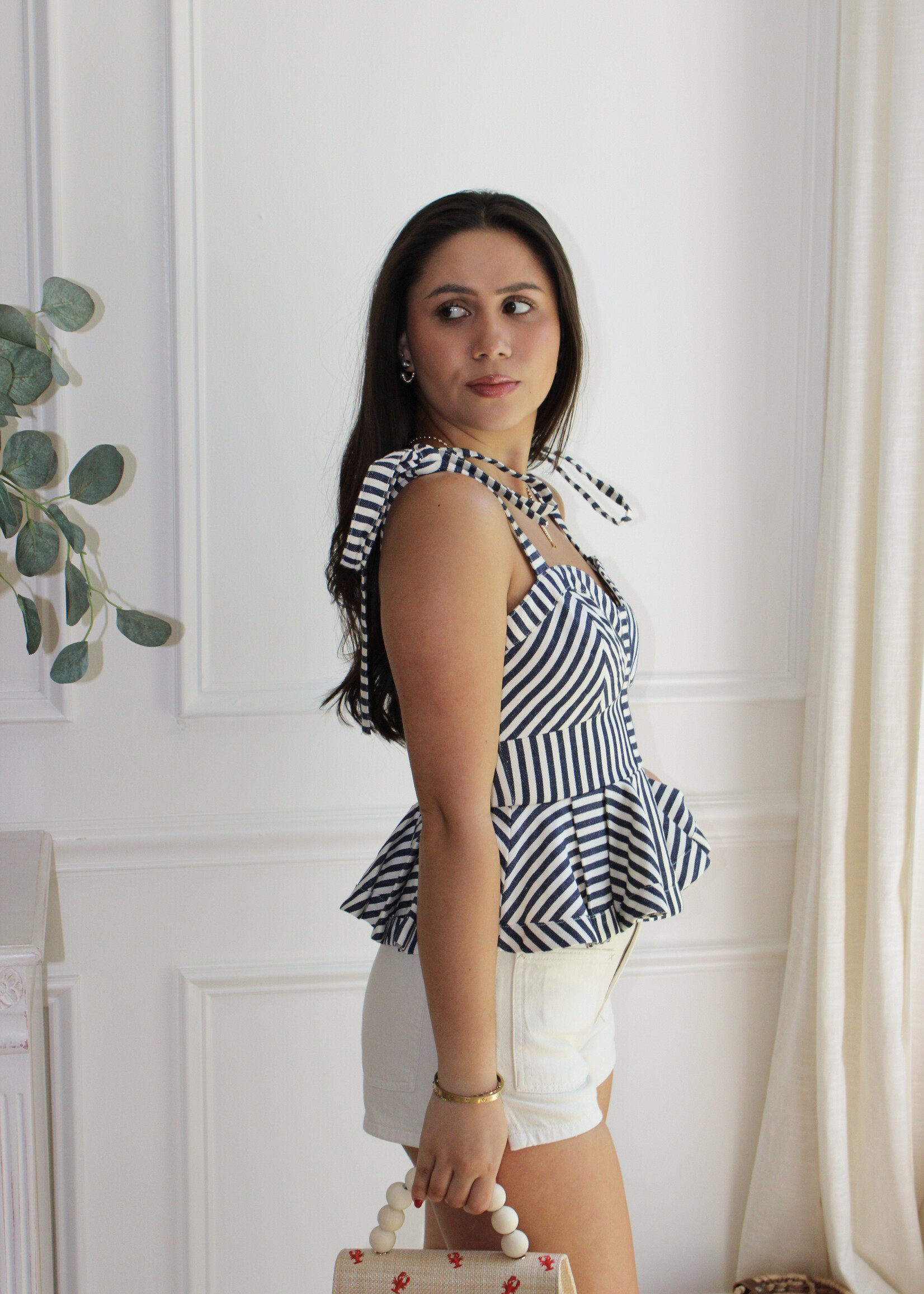 Rita Stripe Peplum Top