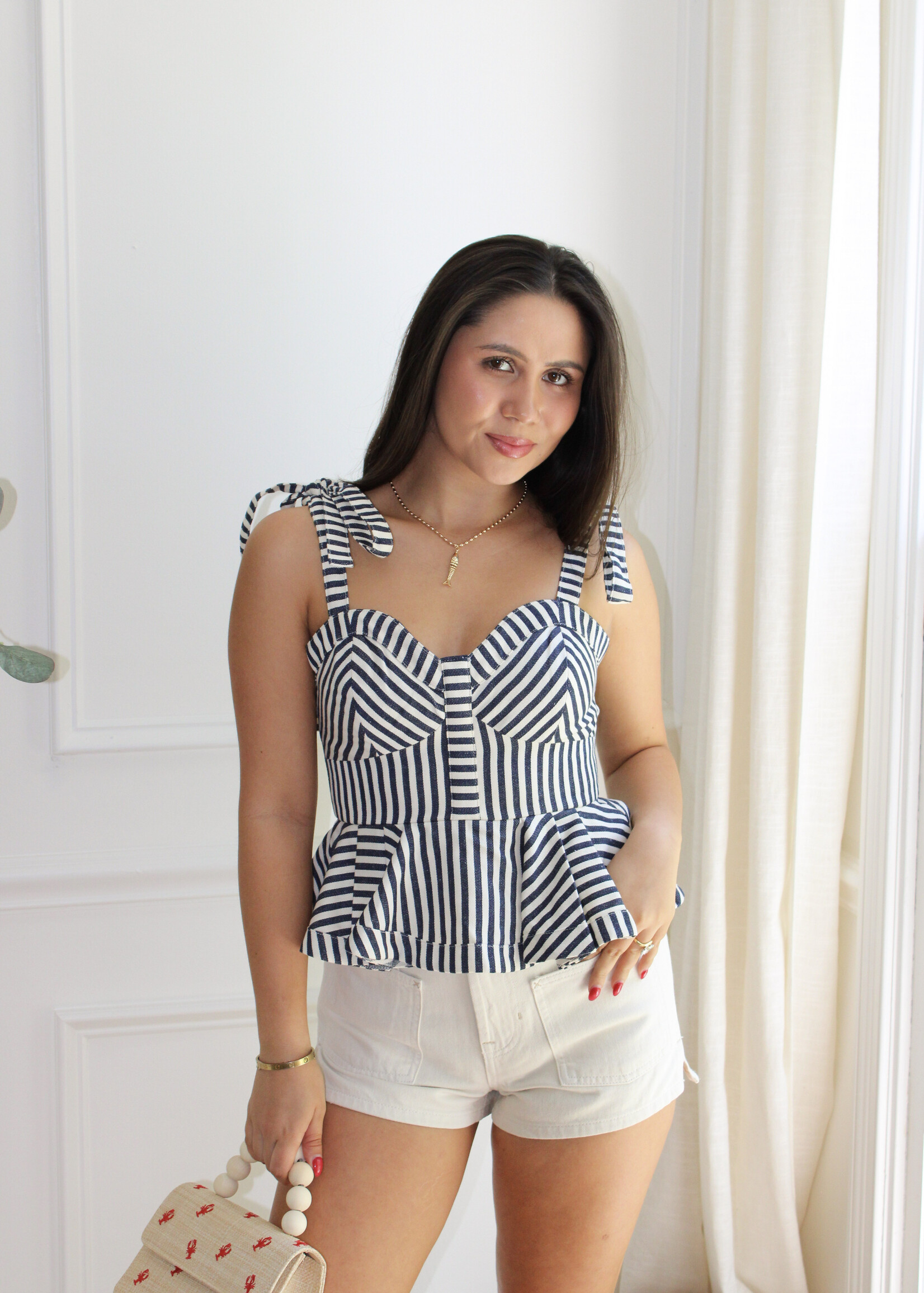 Rita Stripe Peplum Top
