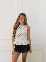 Catherine Sleeveless Polka Dot Top