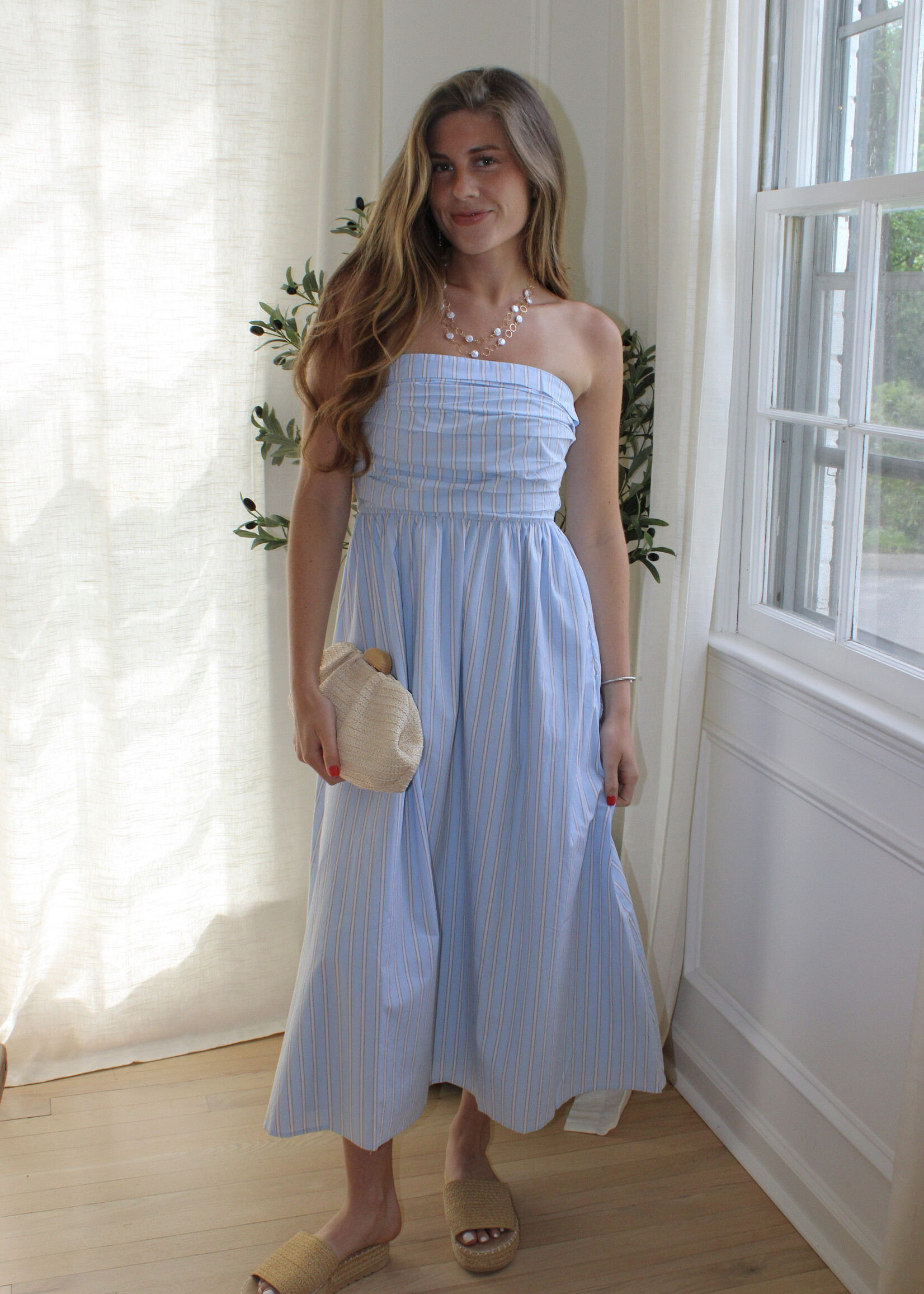 Austen Strapless Striped Maxi Dress