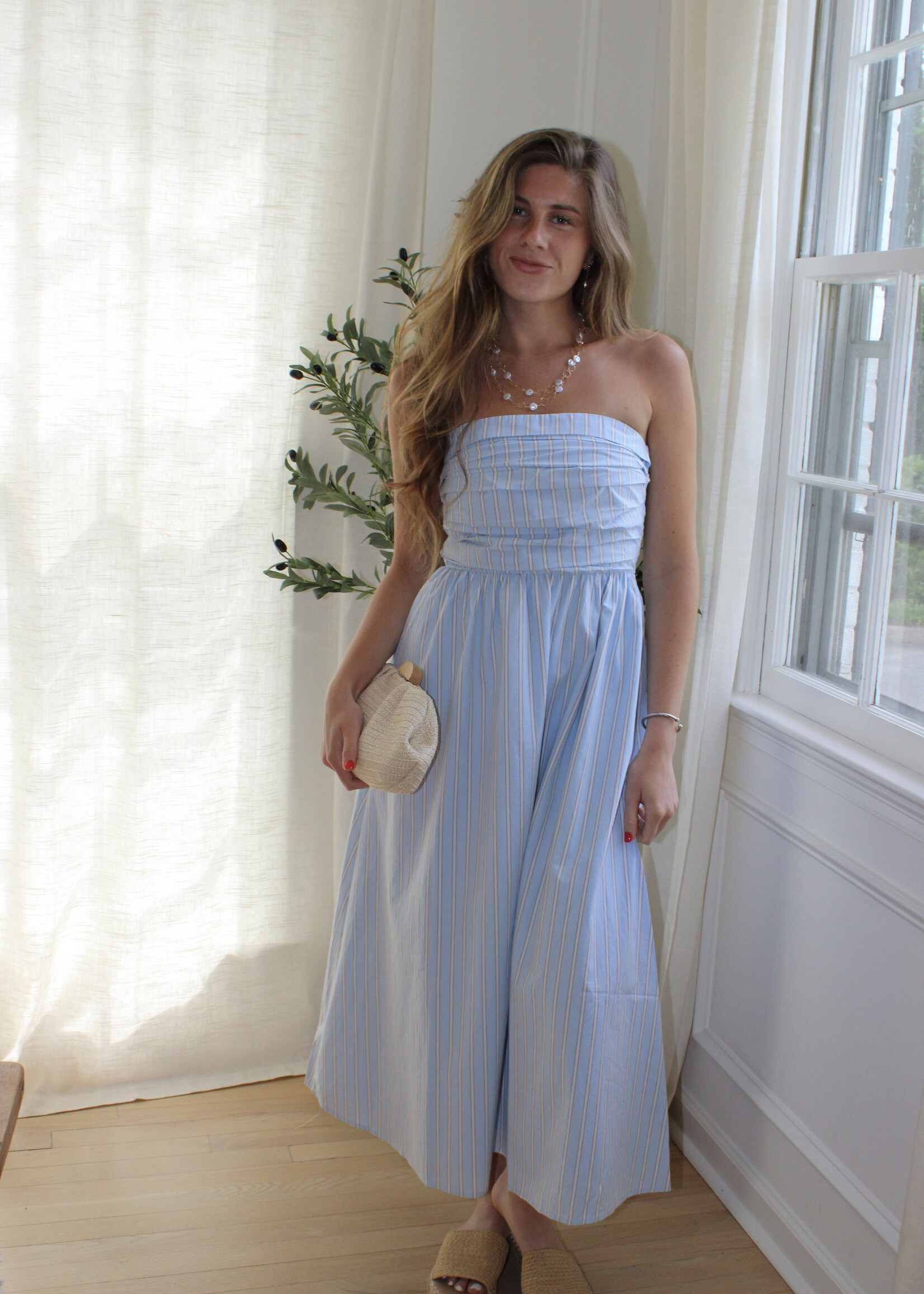 Austen Strapless Striped Maxi Dress