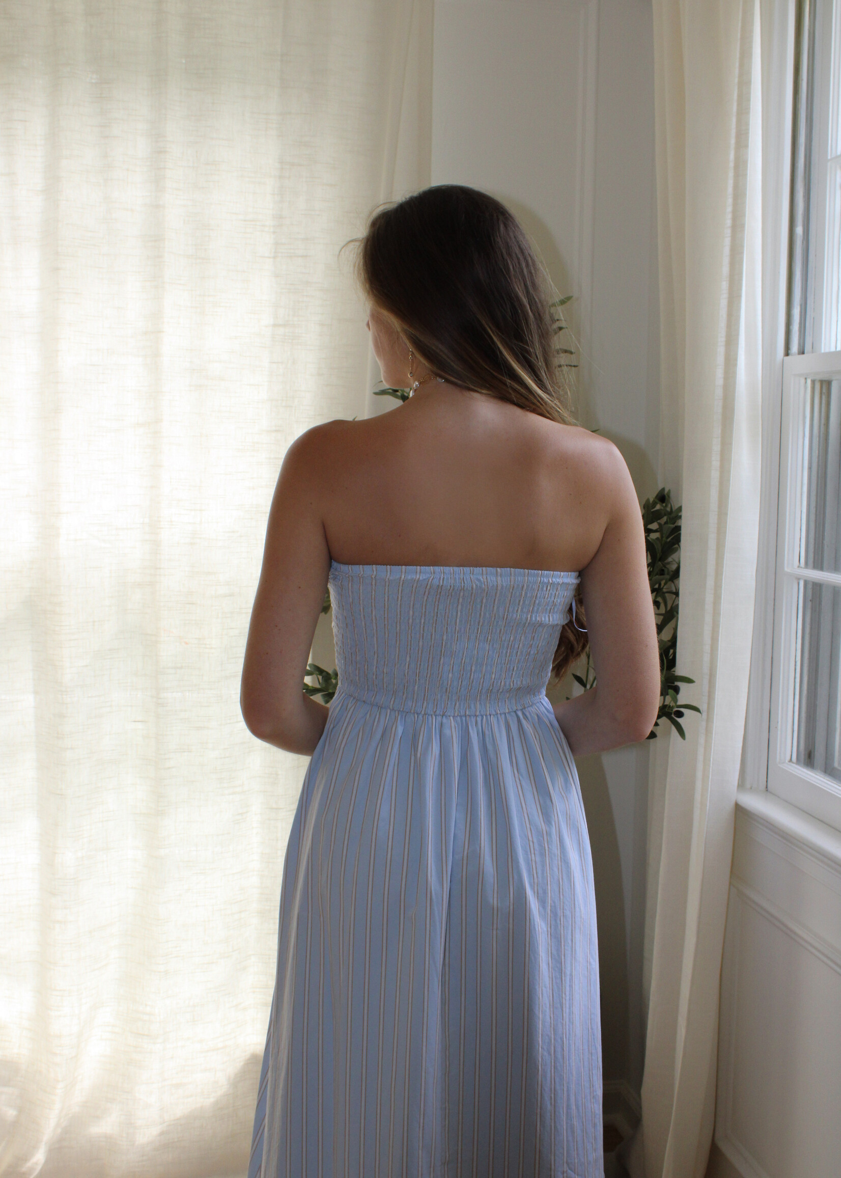 Austen Strapless Striped Maxi Dress
